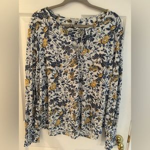 Lucky Brand blue and yellow floral pattern